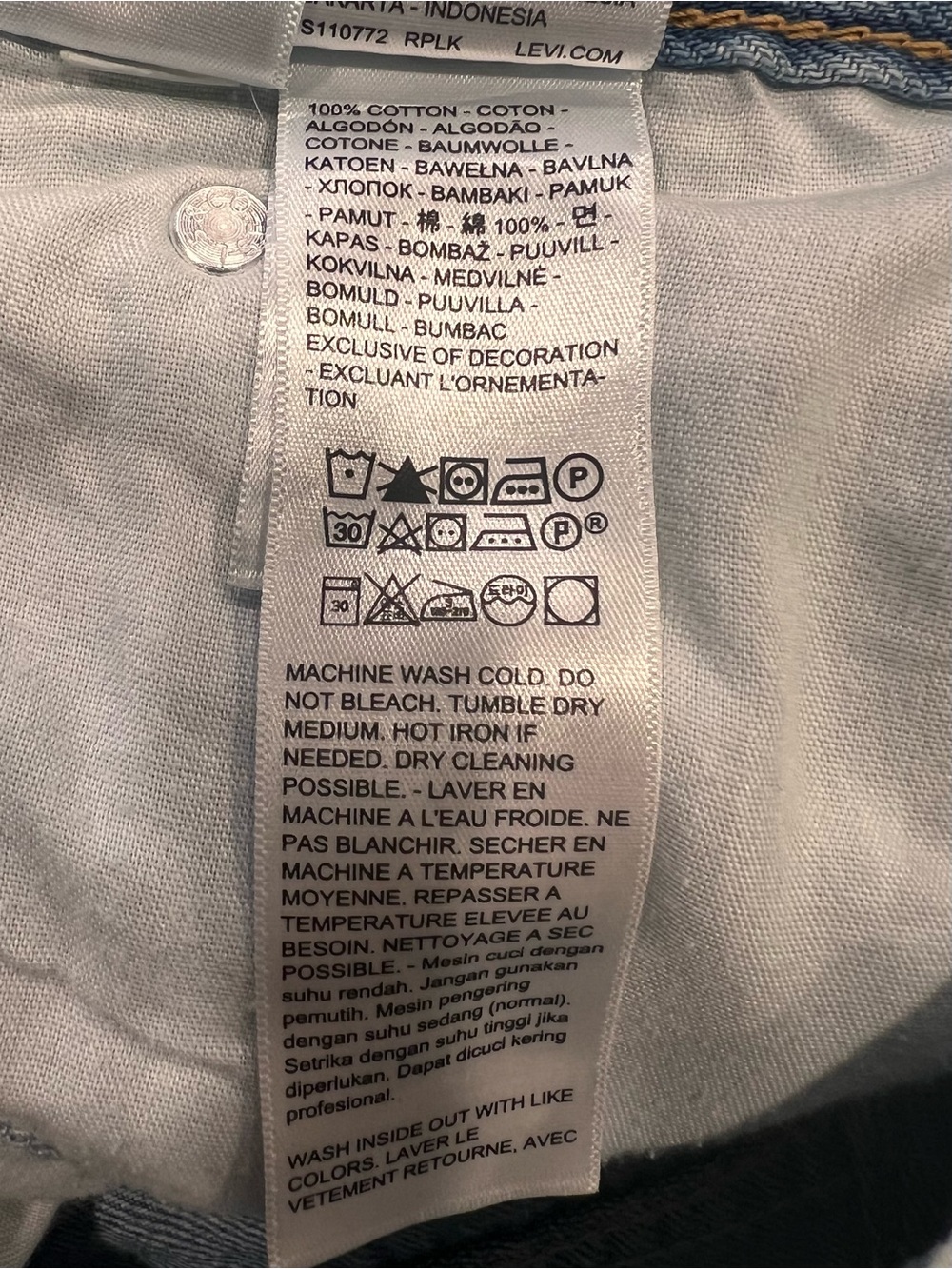 Levi’s Cinch Baggy Jeans Women’s Light Wash Wide Leg High Rise size 31 - Picture 4 of 4